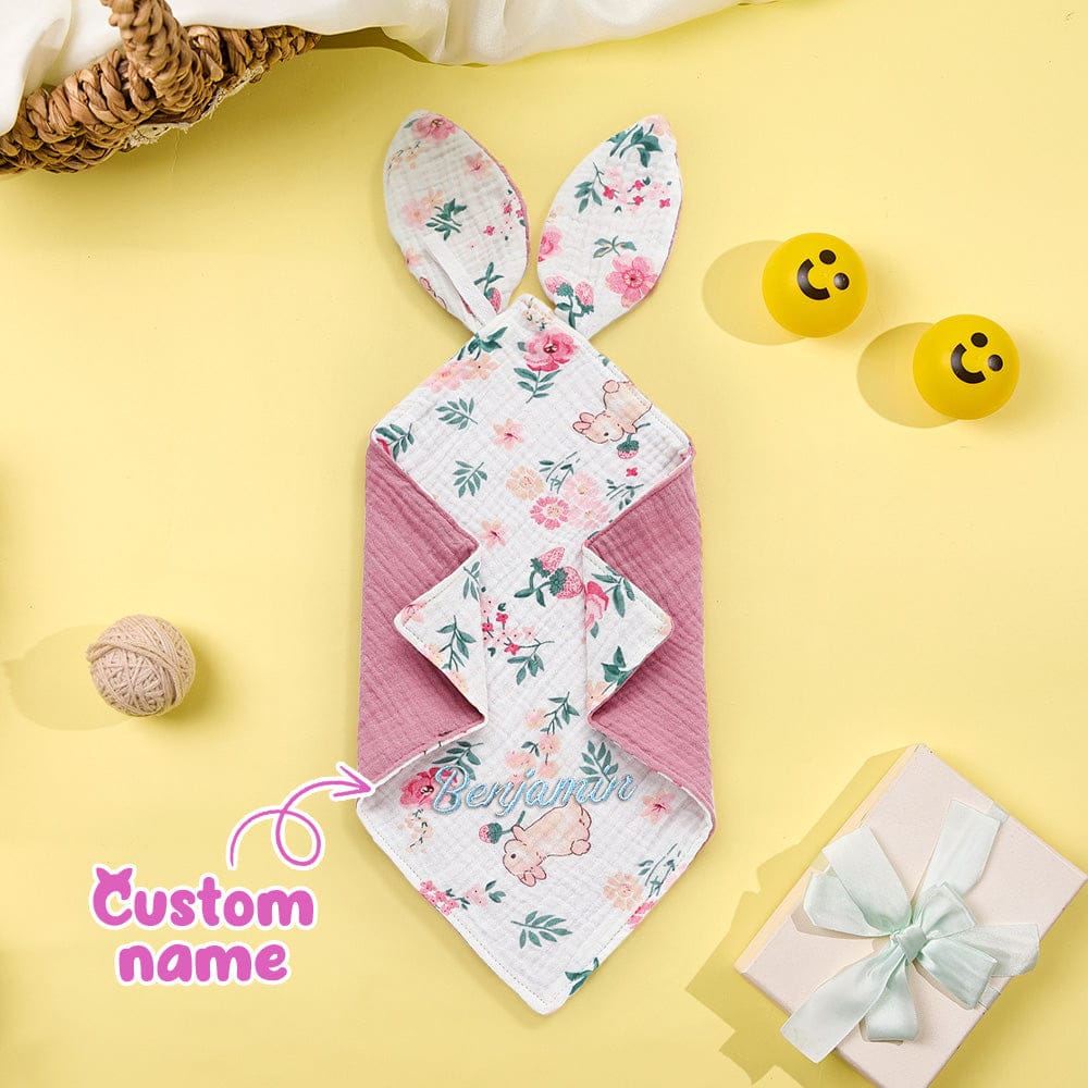 Personalized Soothe Towel Bibs Cute Soft Sleeping Towel with Embroidered Name Gifts for Baby