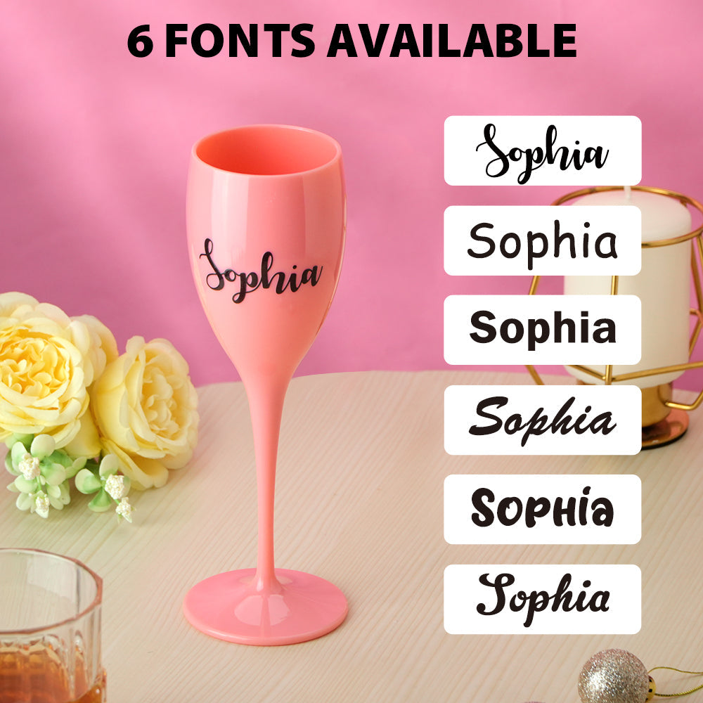 personalized champagne toasting flutes birthday bachelorette bridal favors her display