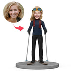 Custom Skiing Bobbleheads With Engraved Text Gift for Her