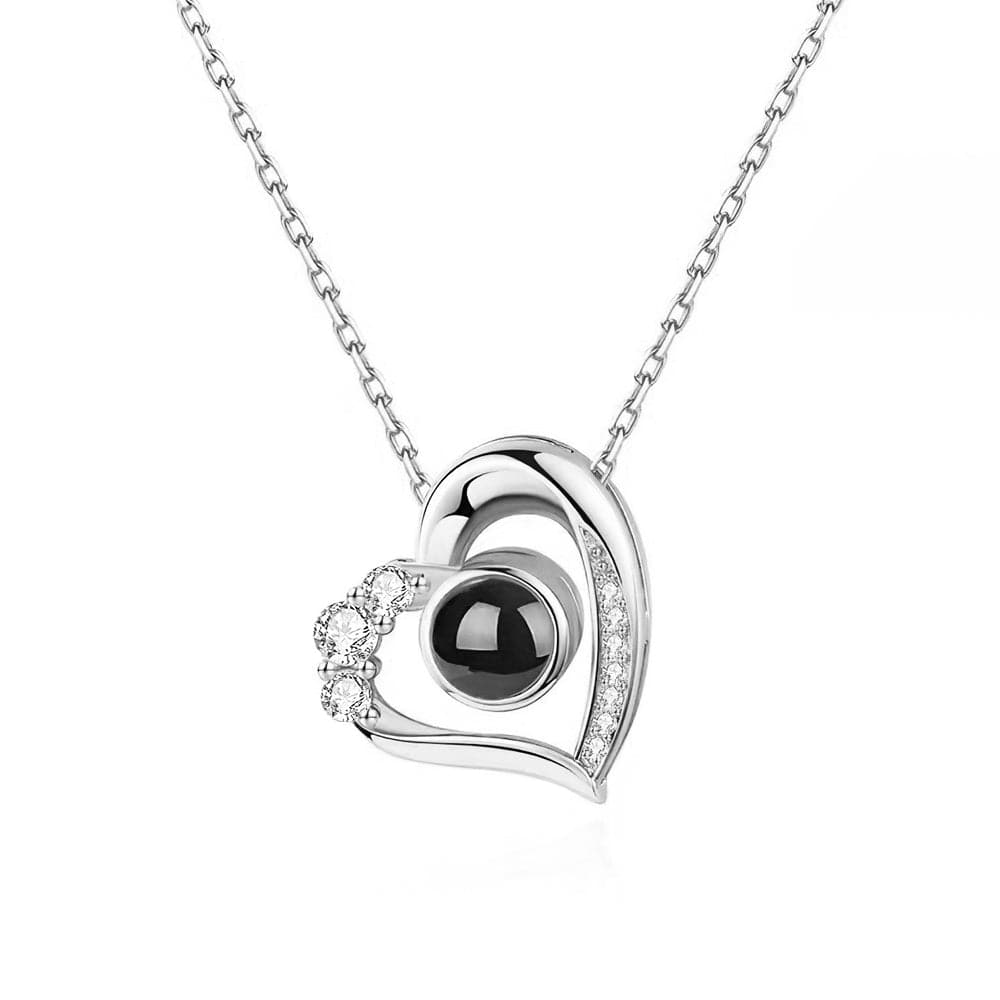 gifts for wife Cherish Every Moment - Personalized Keepsake - Heart Shaped Projection Necklace 925 Sterling Silver - gifts fo