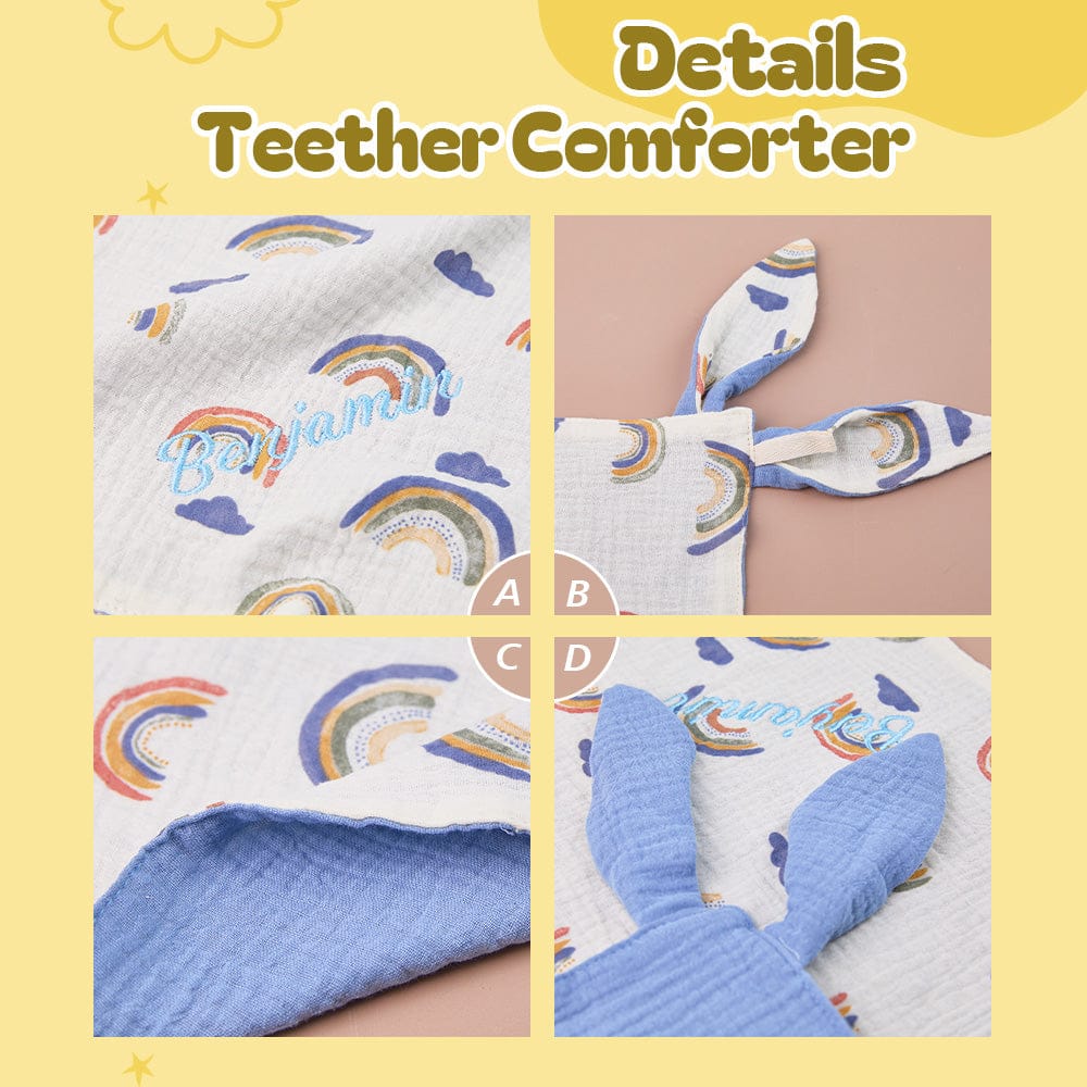 Personalized Soothe Towel Bibs Cute Soft Sleeping Towel with Embroidered Name Gifts for Baby