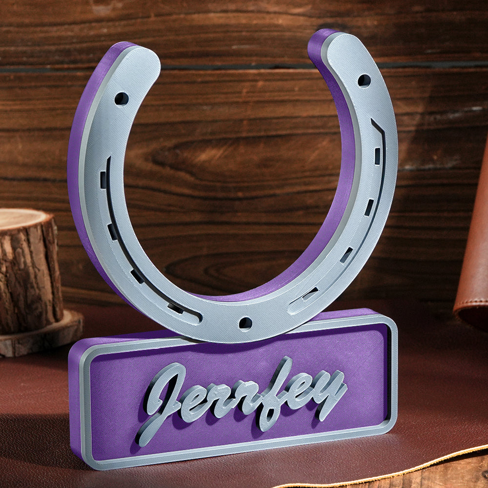 Personalized 3D Horseshoe-shaped Stable Door Name Plate Gift for Horse Lovers Farmers
