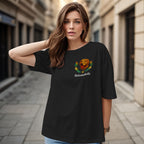 Custom Embroidered-Style Pet T-shirt – Personalized T-shirt with Pet Name & Wreath