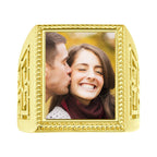 Mother's Gift Custom Vintage Square Photo Ring