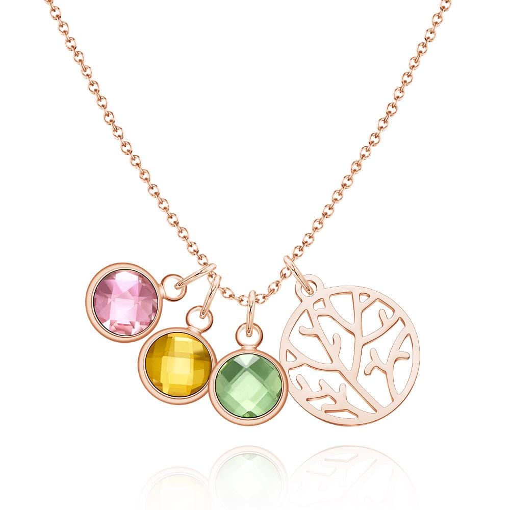 Custom Birthstone Pendant Jewelry Gold Birthstone Necklace Stainless Steel