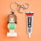 Customizable 1 Person Custom Mini Brick Figures Small Particle Block Keychain Bag Charm