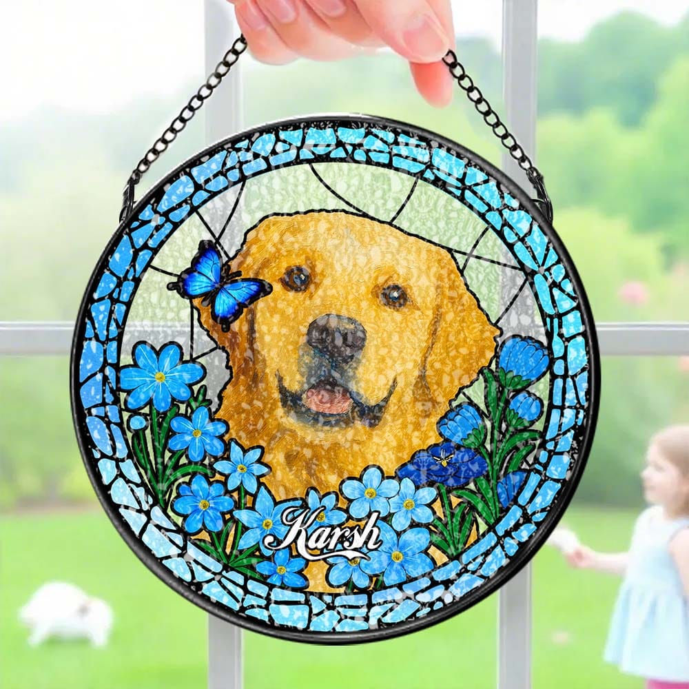 E Love Feels Close Again Suncatcher Ornament Window Memorial Gift for Loss of Dog