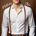 Personalized Men's PU Suspenders with Engraved Name Gifts for Men Groomsmen Accessory