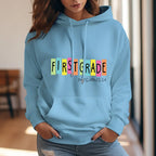 Personalized First Grade Hooded Sweatshirt Teacher Custom Name Hooded Sweatshirt Back to School Gifts