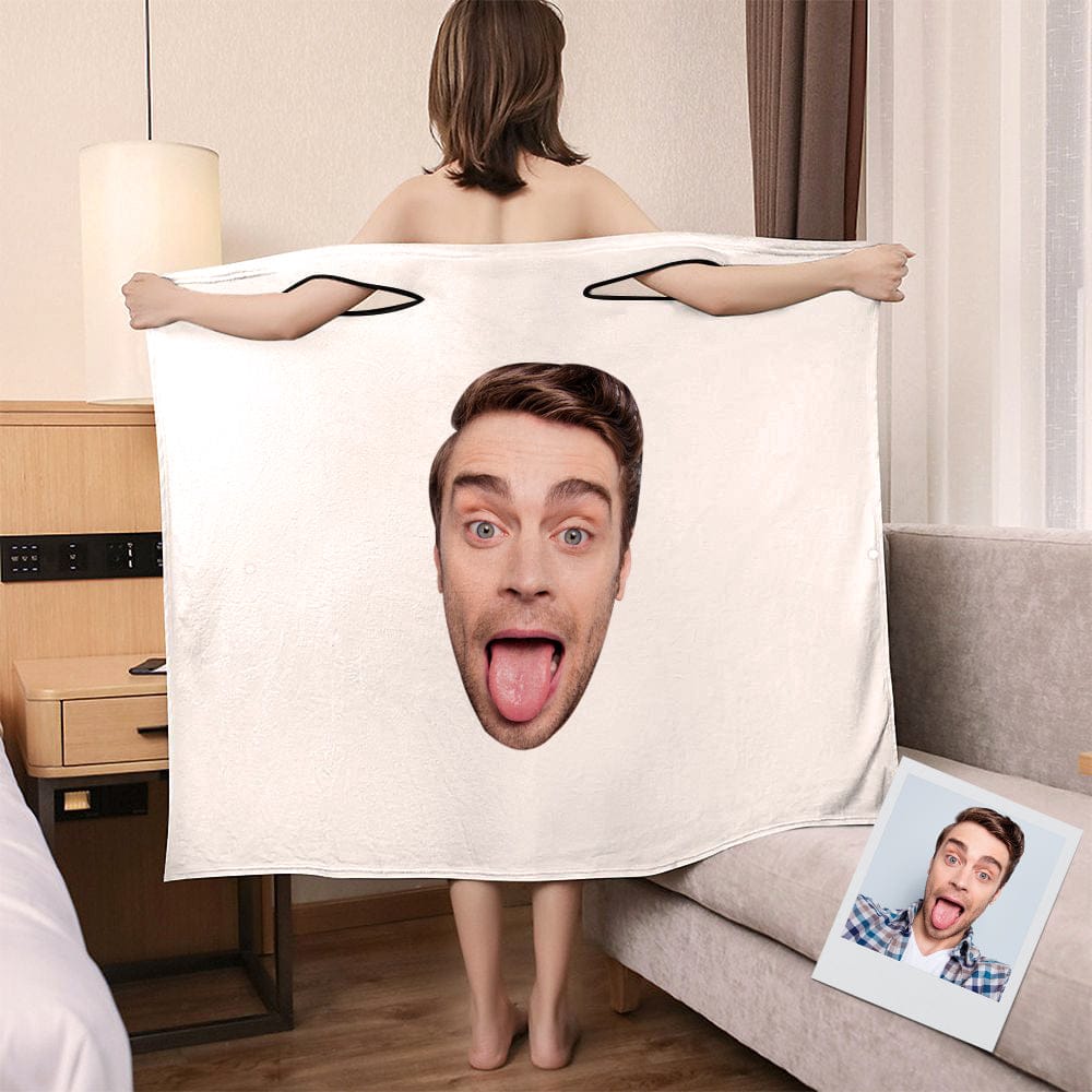 Custom Face Wrap Towel Dress Personalized Bathrobe Bath Towel