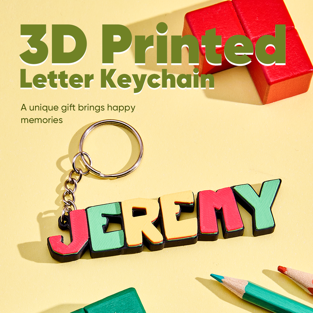 personalized cartoon keyring custom name plate backpack charm back to school gift for daughter front view