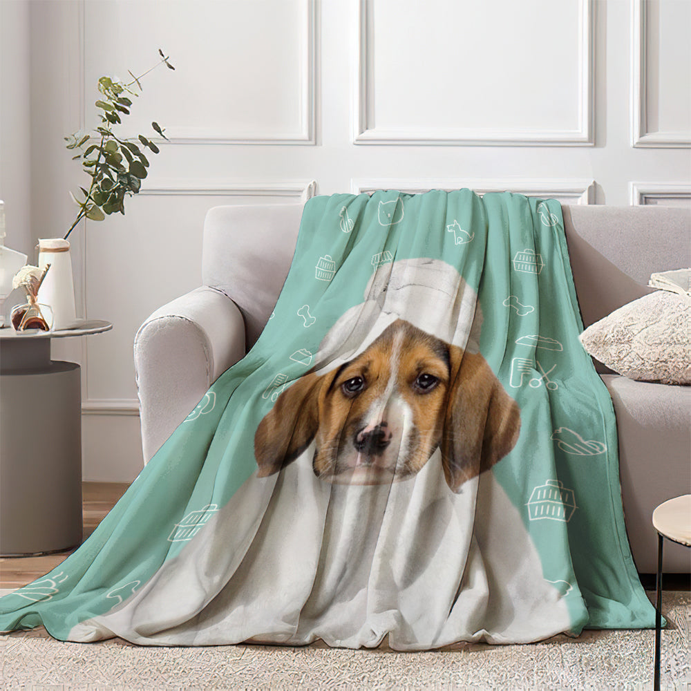 Personalized Pet Portrait Blanket for Cozy Nights at Home