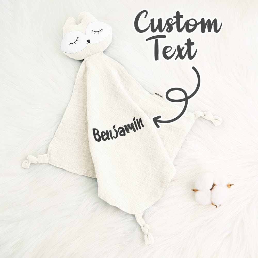 Personalized Soothe Towel Bibs Soft Sleeping Doll Towel with Embroidered Name Gift for Baby