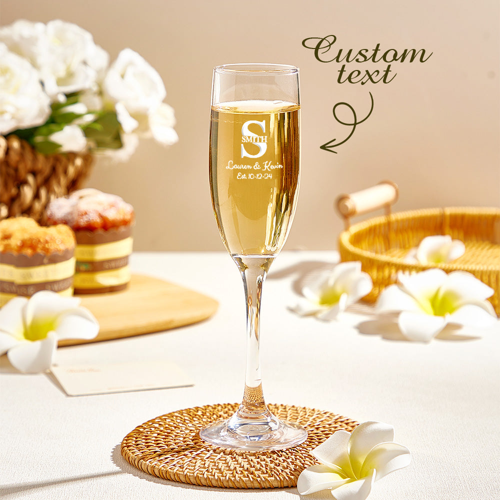 Personalized Bride and Groom Wedding Champagne Flutes Gift for Newlyweds