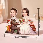 Personalized Face Shaking Head Standee Wedding Gift for Couple