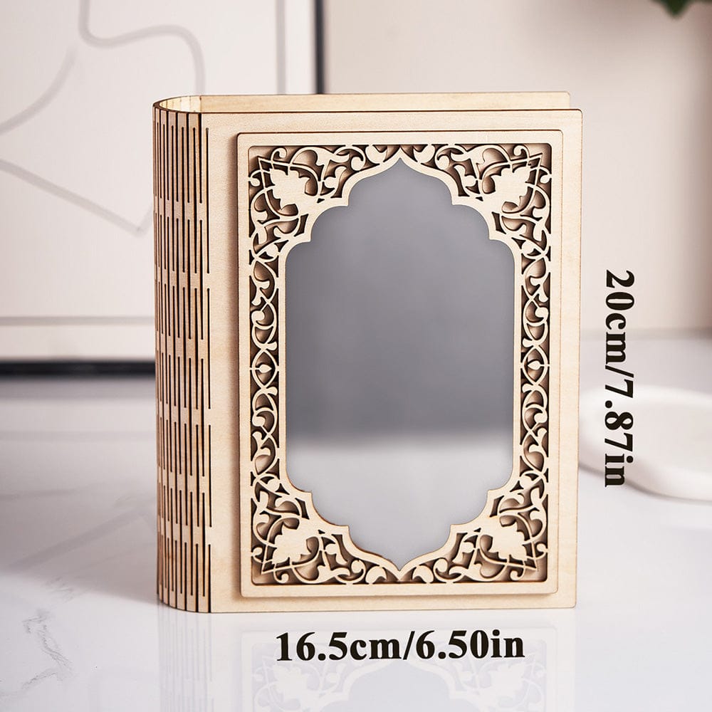 Personalized Mirror Photo Frame Grimoire Shape Light Gift for Book Lovers