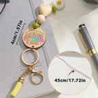 Personalized Flower Beaded Lanyard with Key Ring Thanksgiving Back to School Gift for Teacher