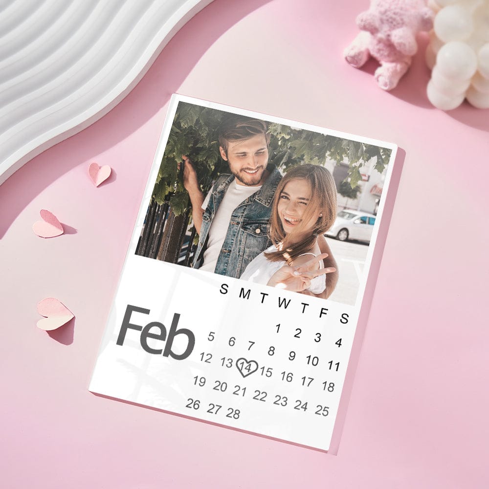 Customizable Calendar Plaque With Photo Personalized Photo Anniversary Gift