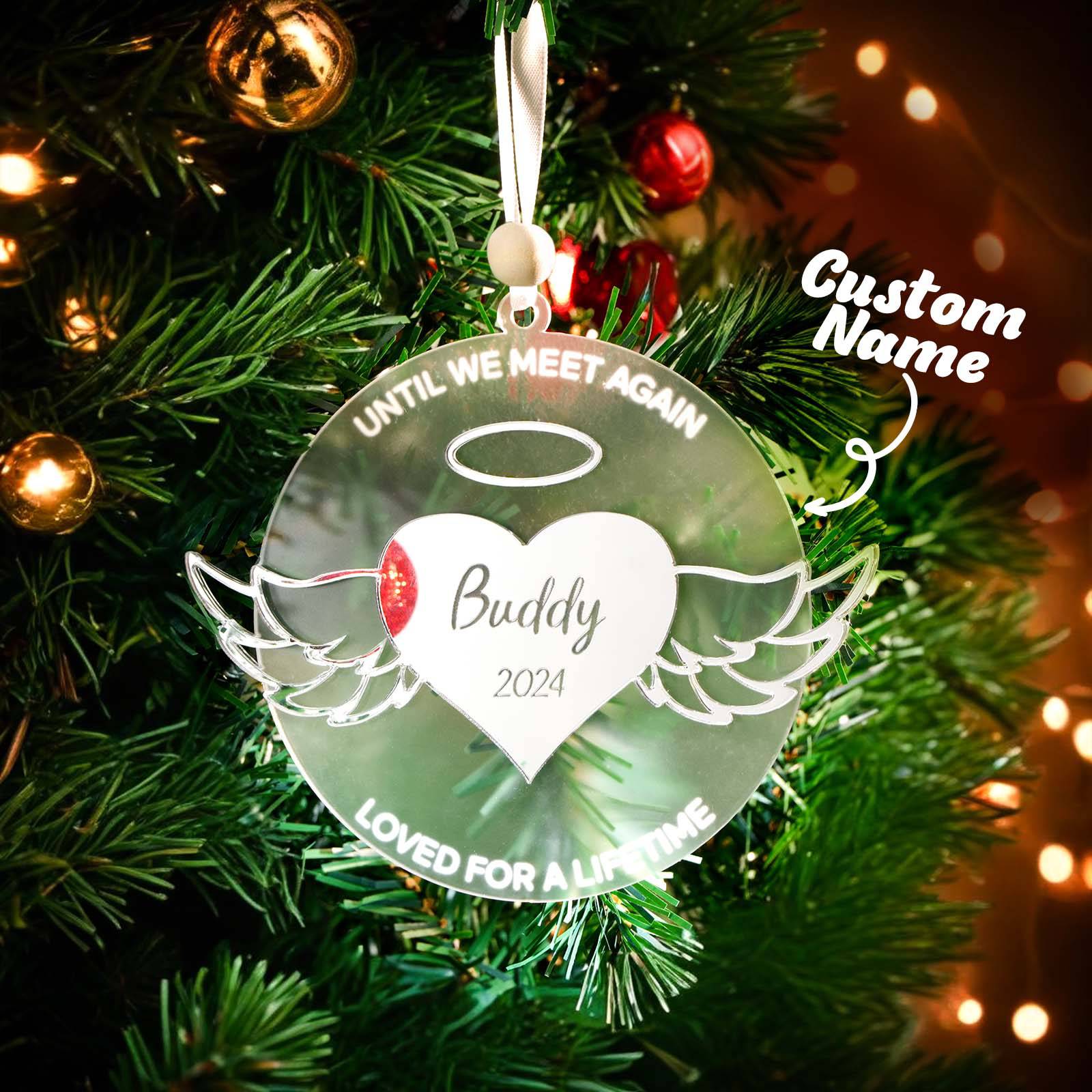 ornament personalized design acrylic christmas remembrance silver