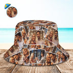 Personalized Photo Bucket hats Summer Beach Sun Cap For Kids and Adults