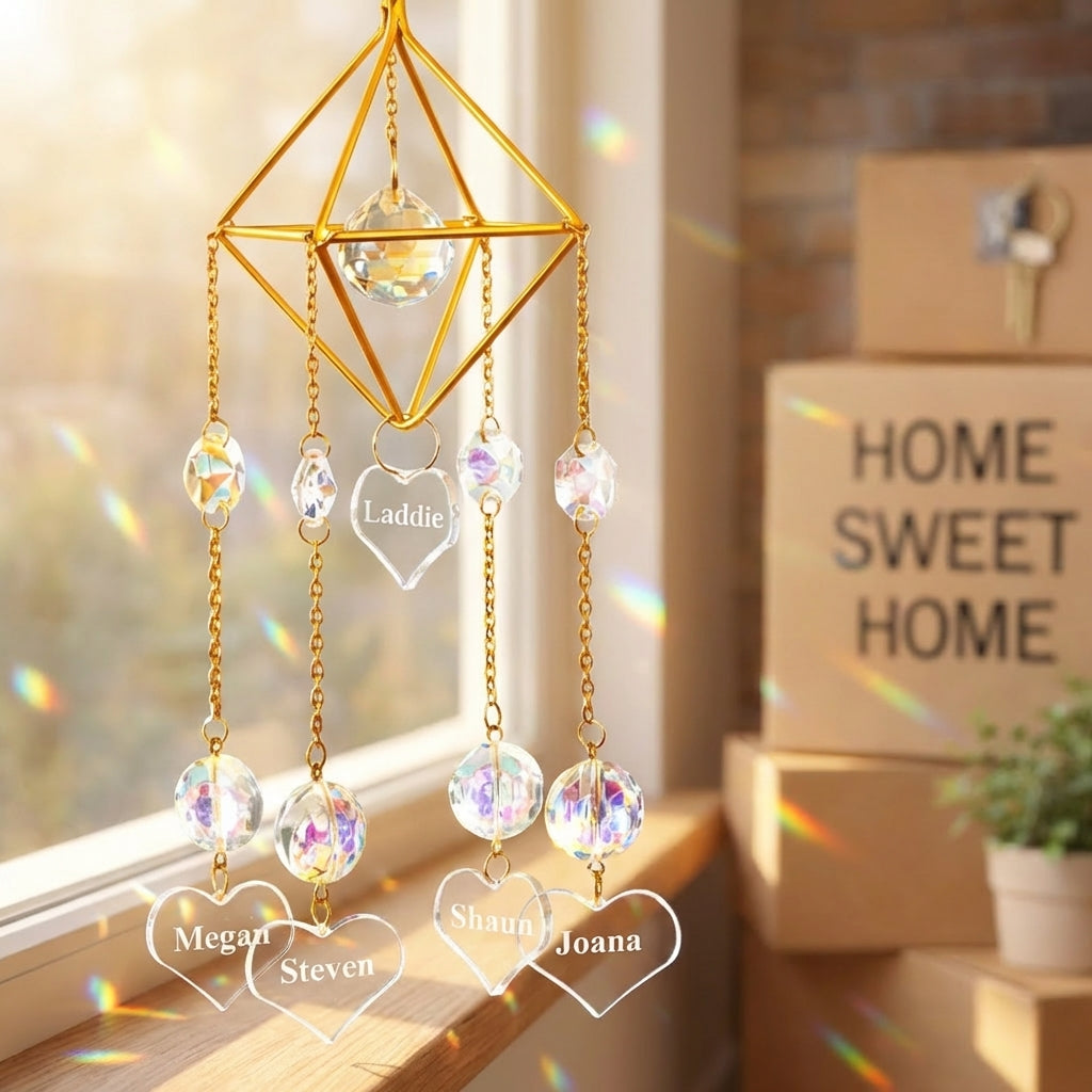 personalized crystal engraved wind chimes for porch decor