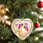 heart motif butterfly ornament personalized photo with custom name remembrance decor comfort on the road