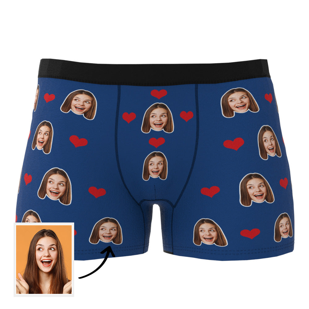 personalized face photo boxer briefs funny romantic gift for boyfriend