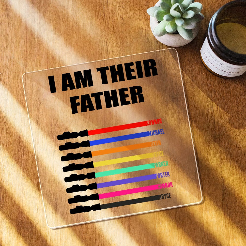name light saber i am their father acrylic plaque for father s day ornament for dad personalized gift photo