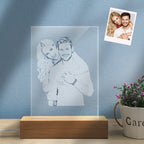 Custom Photo 2D Lamp Personalized Glass Led Night Light for Wedding Gift