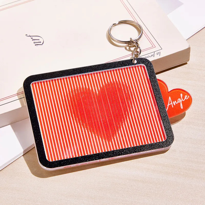 Custom Text Pull-out Keychain Red Heart Keychain Gift For Her