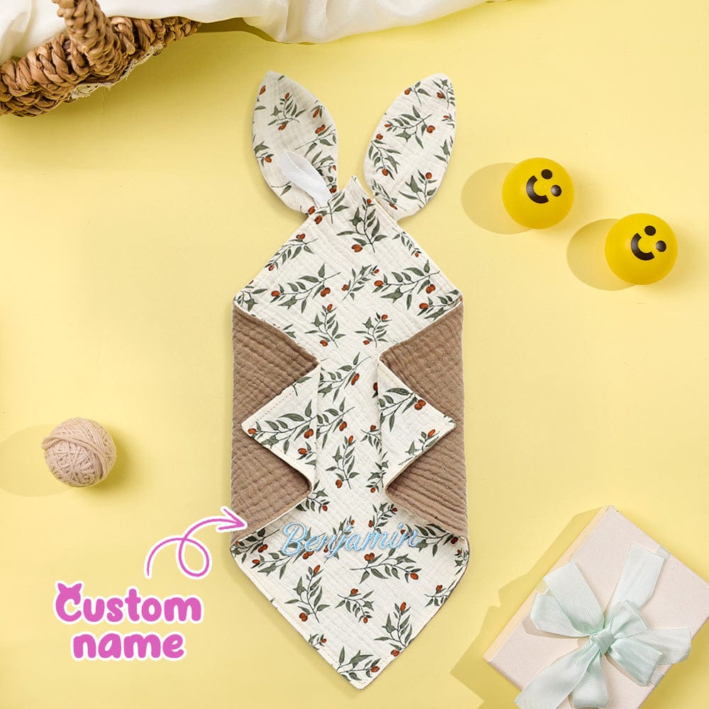 Personalized Soothe Towel Bibs Cute Soft Sleeping Towel with Embroidered Name Gifts for Baby