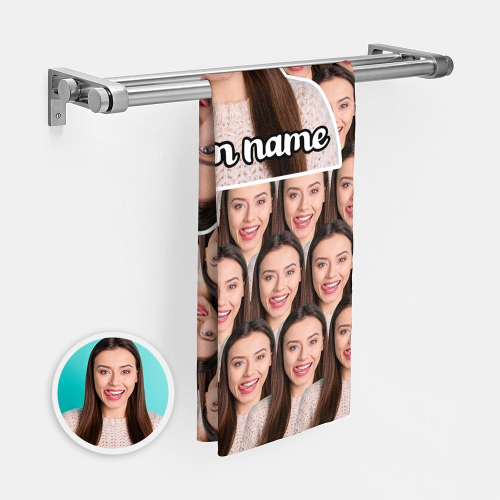 Personalized Face Towel Custom Photo Name Towel