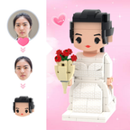 Cute Head Brick Figures  1 People Brick Figures Bride with Roses Brick Figures  Custom Gift for Husband  Personalized Ph