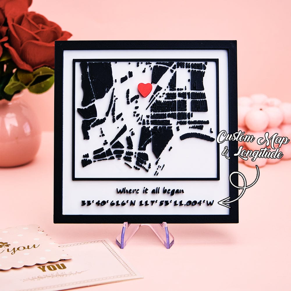 Personalized Place Acrylic Keepsake 3D Location Map Plaque anniversary gift