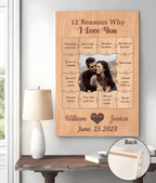 12 Reasons Why I Love You - Personalized Canvas, Canvas Gift For Couple 737156 - 737158 - DiyGiftly
