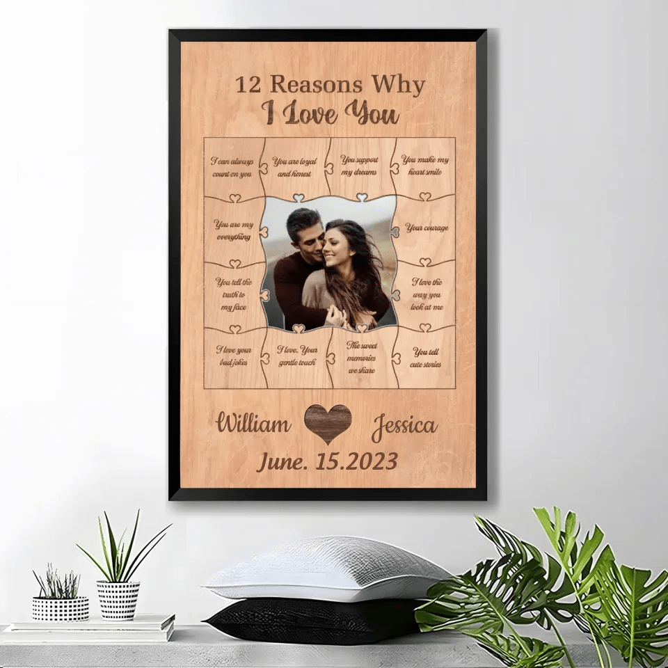 12 Reasons Why I Love You - Personalized Canvas, Canvas Gift For Couple 737156 - 737158 - DiyGiftly