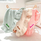 Personalized Baby Swaddle Blanket Custom Muslin Blanket with Embroidered Name Gift for Baby