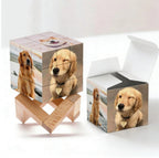 magic cube picture cube gift for dad with wooden rubic s cube bracket design custom gift for everyday use