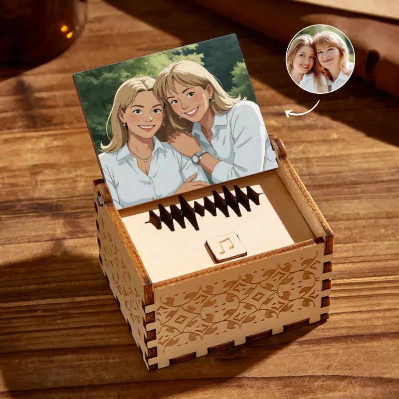 Custom Anime Style Music Box with Your Photo | Choose Your Own Song