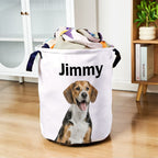 Personalized Pet Portrait Storage Basket Toy Laundry Basket Birthday Gift for Pet Lover