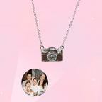 Personalized Photo Necklace Projection Gem Brown Camera Necklace Anniversary Gifts for Her