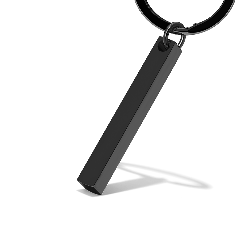 Personalized 3D Bar Keychain Engraved Music Code Key Chain