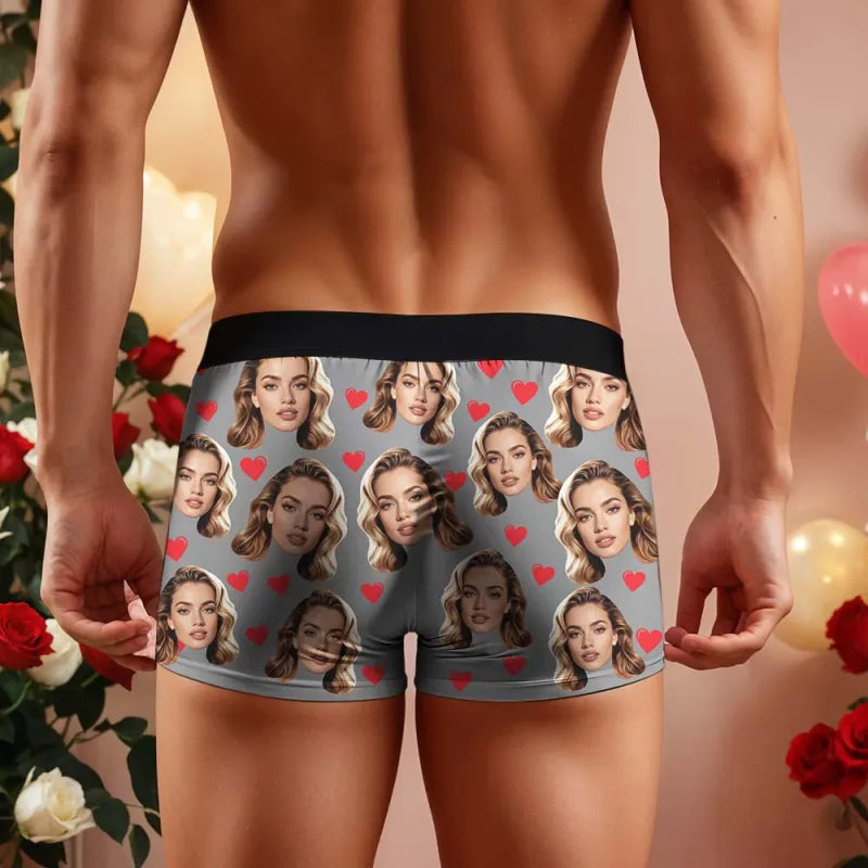Personalized Face Boxer I Sucked It So It's Mine Men Underwear without Custom Belt Text Christmas Gift Personalized Photo Valentines Gift