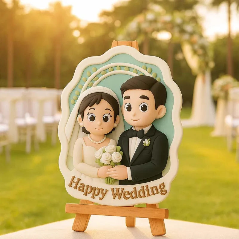 Custom 3D Mini Figurine Decors with Wooden Holder Personalized Unique Home Decor Birthday Gift Wedding Gift Toy For Celebration