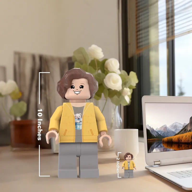 3D Print Christmas Gifts for Son Custom Giant Minifigs Personalized Photo Giant Minifigs Turn Your Photo into Minifigs