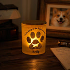 Personalized Dog Silhouette Rainbow Bridge Paw Candle Jar with LED Candle Memorial Gift for Pet Lover