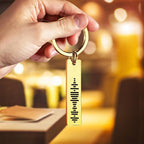 Custom Engraved Music Code Song 3D Bar Keychain with Text
