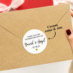 Personalized Thank You Stickers Round Wedding Birthday Favor labels for Gifts