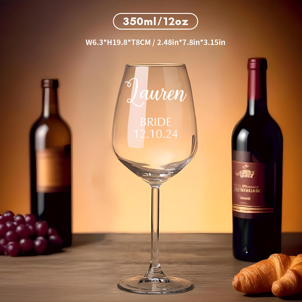 Personalized Name Red Wine Glass Bridal Party Gifts
