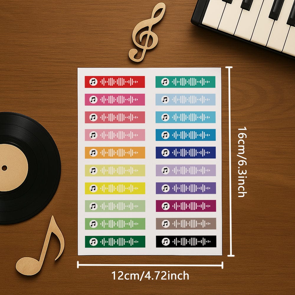 Stickers Custom Music Code Personalized Song Label 4 Stickers Per Set